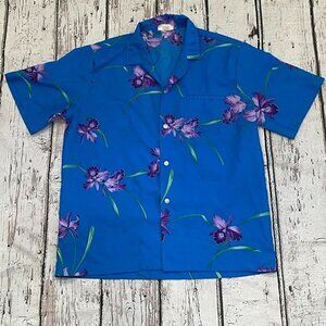 Vintage Hawaiian Floral Button Down 1980s Hawaii Casual Honeymoon Shirt
